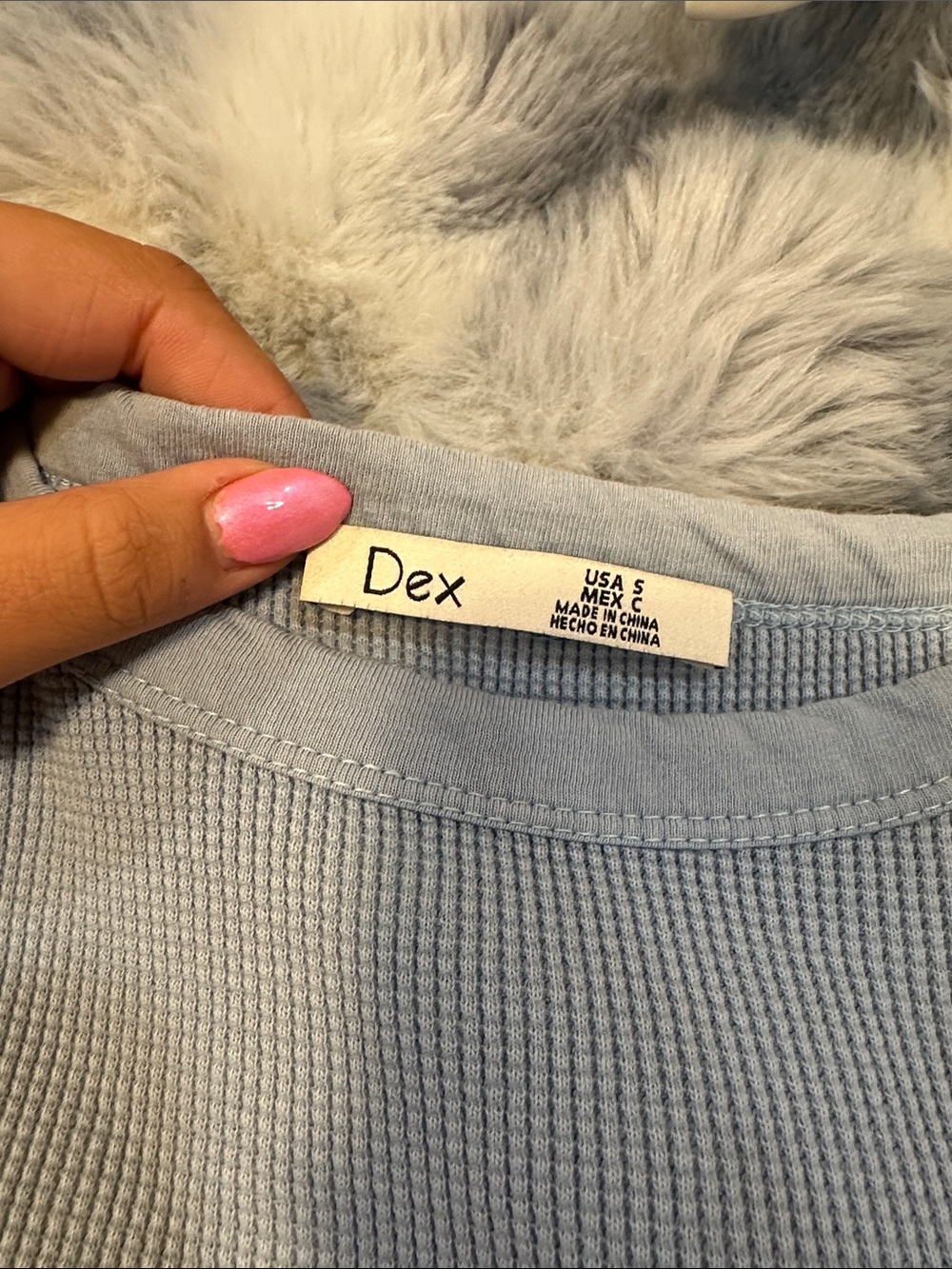 Dex Light Blue Ribbed Tank Top - Picture 2 of 2